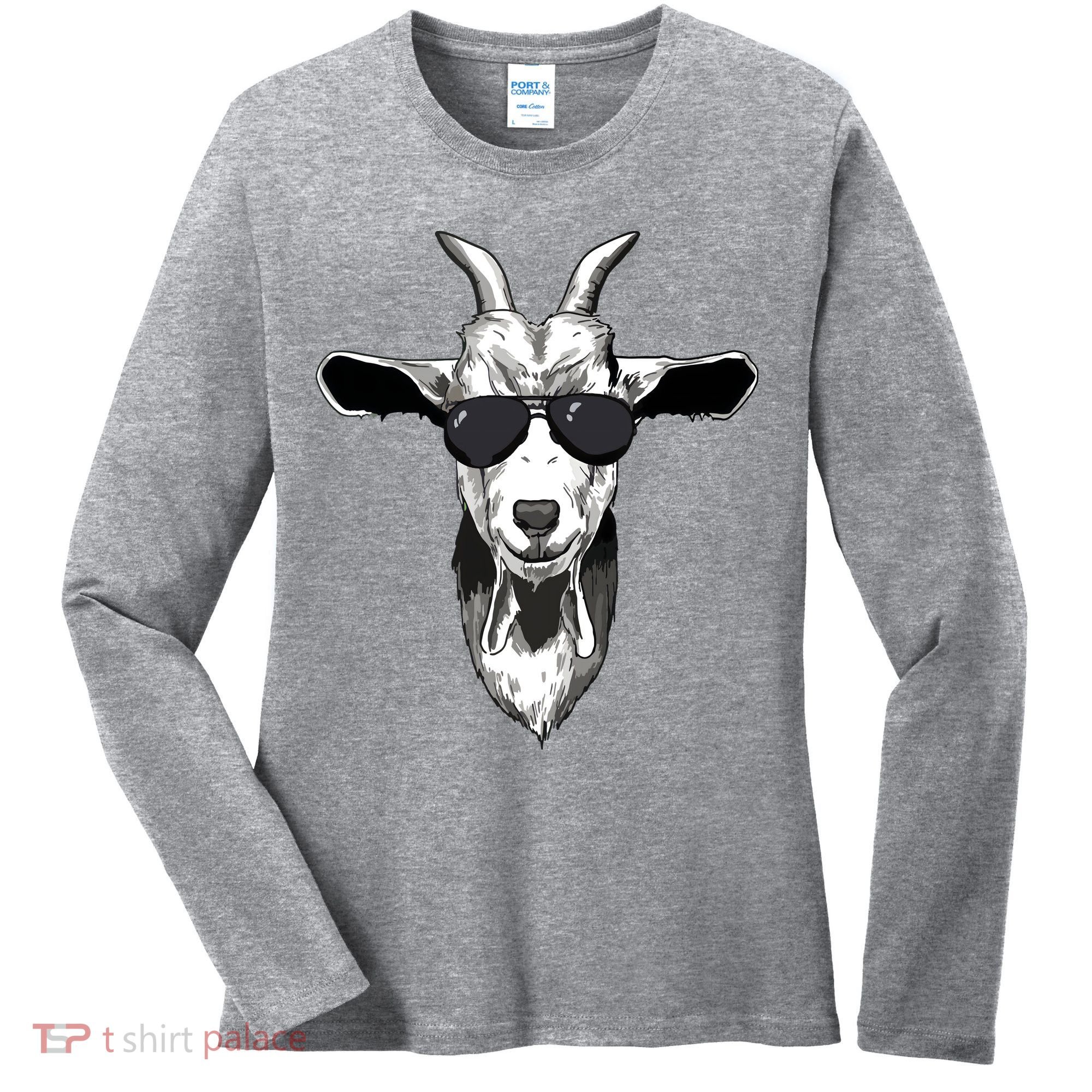 Goat With Sunglasses Women's Long Sleeve Shirt