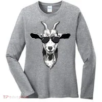 Goat With Sunglasses Women's Long Sleeve Shirt thumb 0