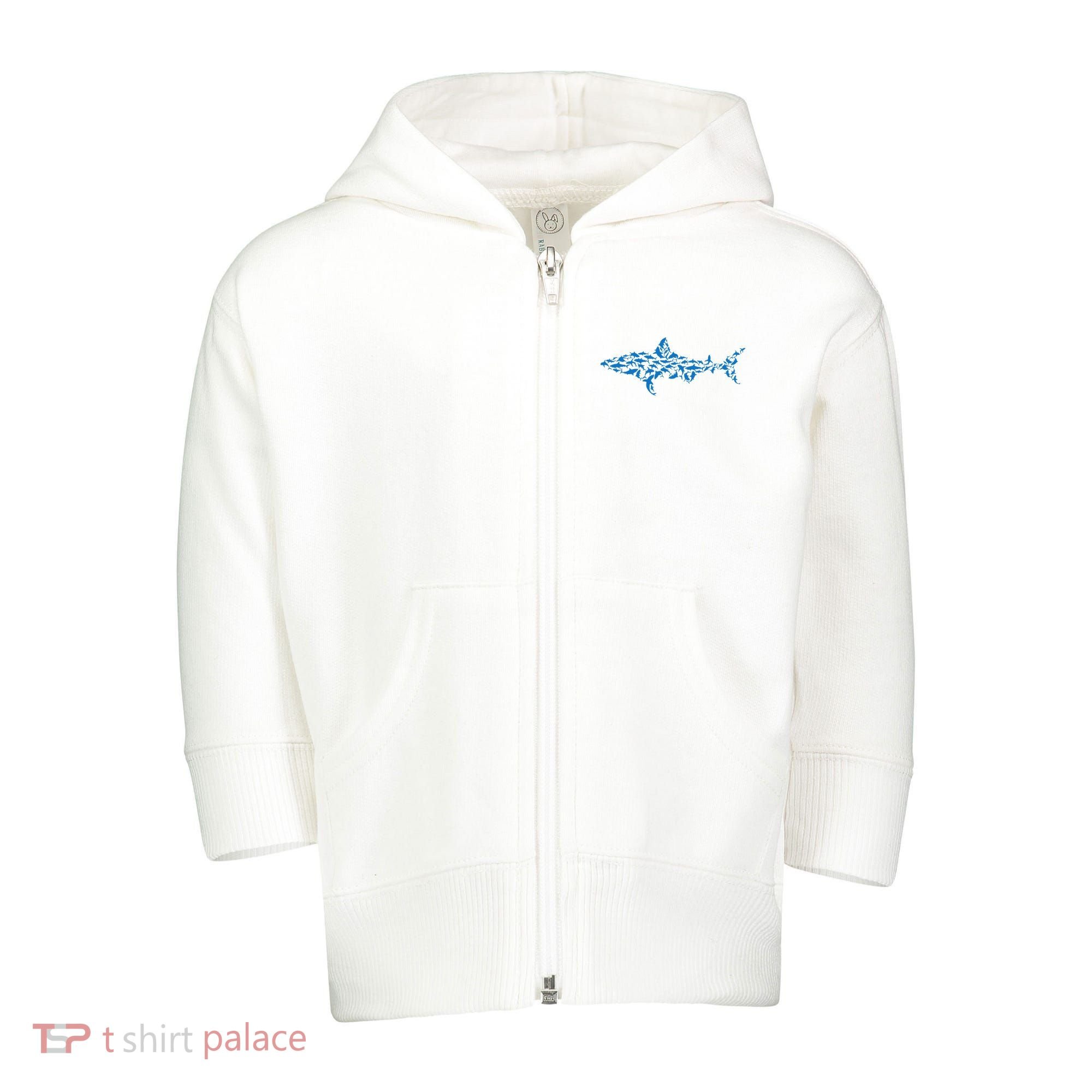 Great White Shark Sharks Silhouette Shark Fish White Shark Toddler Zip Fleece Hoodie