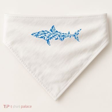 Great White Shark Sharks Silhouette Shark Fish White Shark USA-Made Doggie Bandana