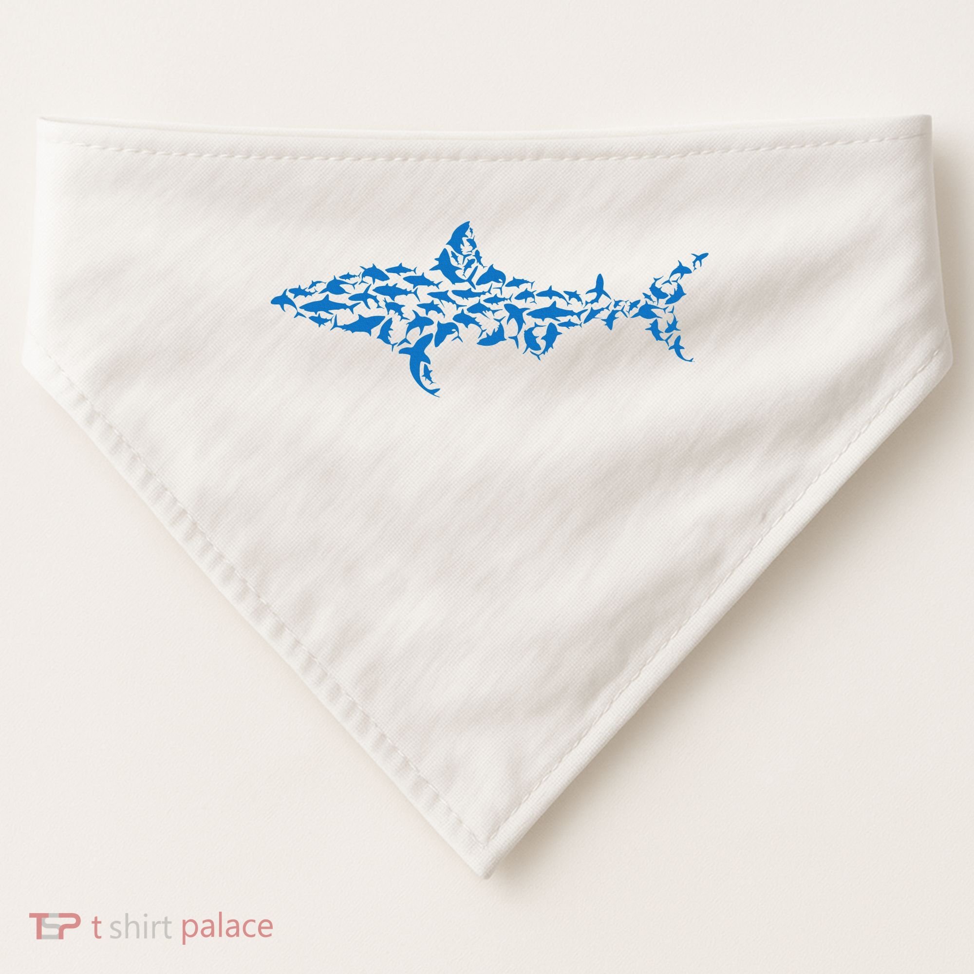 Great White Shark Sharks Silhouette Shark Fish White Shark USA-Made Doggie Bandana