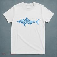 Great White Shark Sharks Silhouette Shark Fish White Shark T-Shirt thumb 5