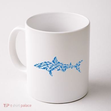 Great White Shark Sharks Silhouette Shark Fish White Shark Coffee Mug