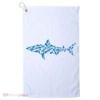 Great White Shark Sharks Silhouette Shark Fish White Shark Golf Towel thumb 0