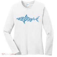 Great White Shark Sharks Silhouette Shark Fish White Shark Women's Long Sleeve Shirt thumb 0