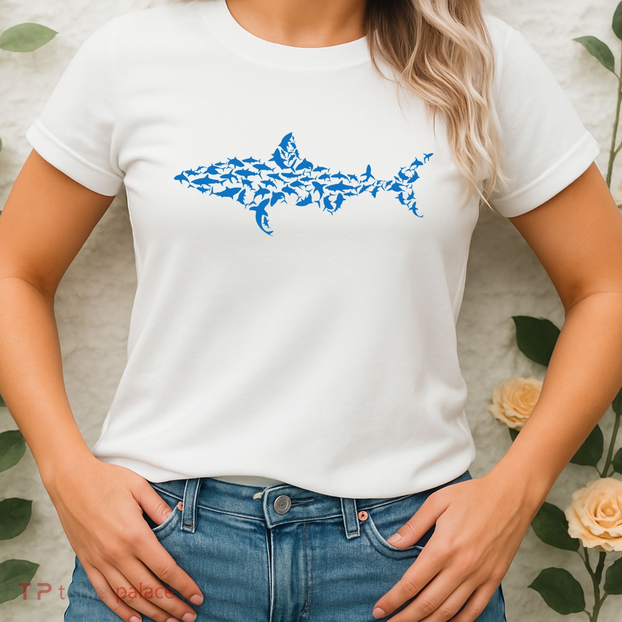 Great White Shark Sharks Silhouette Shark Fish White Shark Women's T-Shirt