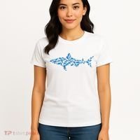 Great White Shark Sharks Silhouette Shark Fish White Shark Women's T-Shirt thumb 4