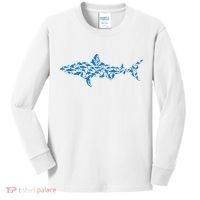 Great White Shark Sharks Silhouette Shark Fish White Shark Kids Long Sleeve Shirt thumb 0