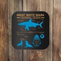 Great White Shark Carcharodon Carcharias Infographic Coaster thumb 0