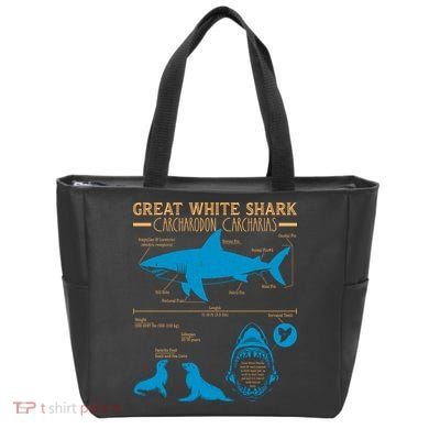 Great White Shark Carcharodon Carcharias Infographic Tote Bag