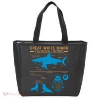 Great White Shark Carcharodon Carcharias Infographic Tote Bag thumb 0