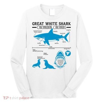 Great White Shark Carcharodon Carcharias Infographic Long Sleeve Shirt
