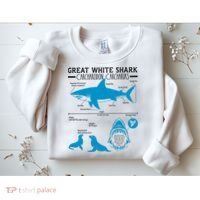 Great White Shark Carcharodon Carcharias Infographic Sweatshirt thumb 2
