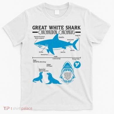 Great White Shark Carcharodon Carcharias Infographic T-Shirt