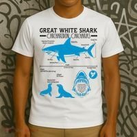 Great White Shark Carcharodon Carcharias Infographic T-Shirt thumb 3