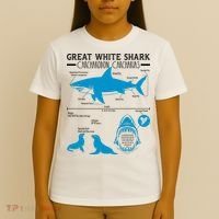 Great White Shark Carcharodon Carcharias Infographic T-Shirt thumb 4