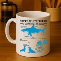 Great White Shark Carcharodon Carcharias Infographic Coffee Mug thumb 4