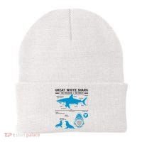 Great White Shark Carcharodon Carcharias Infographic Beanie thumb 0
