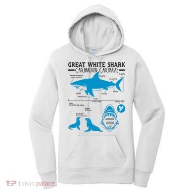 Great White Shark Carcharodon Carcharias Infographic Women's Hoodie