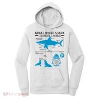 Great White Shark Carcharodon Carcharias Infographic Women's Hoodie thumb 0