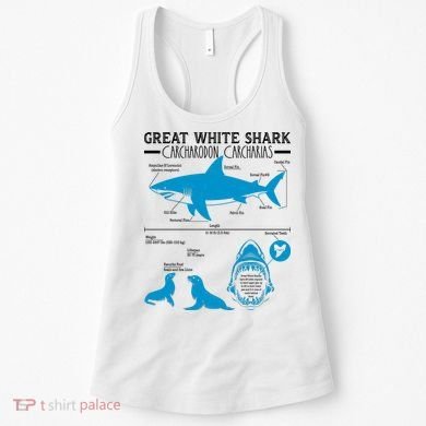 Great White Shark Carcharodon Carcharias Infographic Women's Tank Top