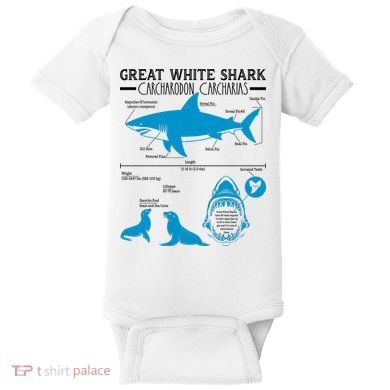 Great White Shark Carcharodon Carcharias Infographic Baby Bodysuit