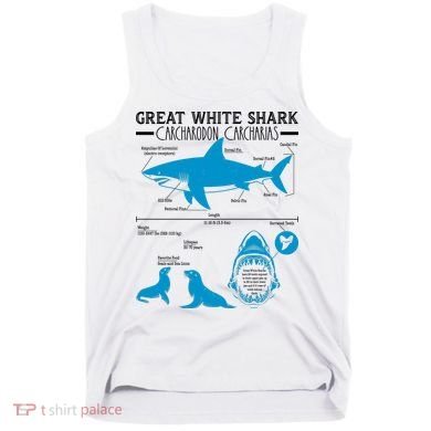 Great White Shark Carcharodon Carcharias Infographic Tank Top