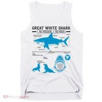 Great White Shark Carcharodon Carcharias Infographic Tank Top thumb 0