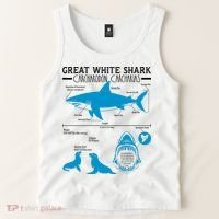 Great White Shark Carcharodon Carcharias Infographic Tank Top thumb 2