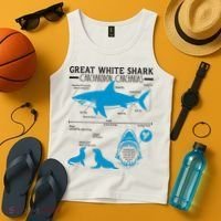 Great White Shark Carcharodon Carcharias Infographic Tank Top thumb 4