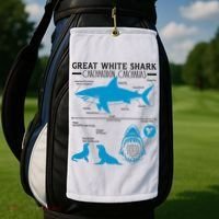 Great White Shark Carcharodon Carcharias Infographic Golf Towel thumb 2