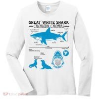 Great White Shark Carcharodon Carcharias Infographic Women's Long Sleeve Shirt thumb 0