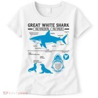 Great White Shark Carcharodon Carcharias Infographic Women's T-Shirt thumb 0