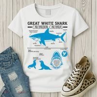Great White Shark Carcharodon Carcharias Infographic Women's T-Shirt thumb 3