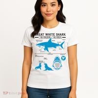 Great White Shark Carcharodon Carcharias Infographic Women's T-Shirt thumb 4