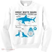 Great White Shark Carcharodon Carcharias Infographic Kids Sweatshirt thumb 0