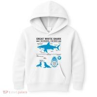 Great White Shark Carcharodon Carcharias Infographic Kids Hoodie thumb 0