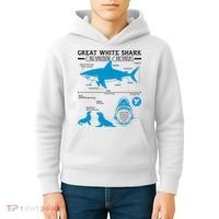Great White Shark Carcharodon Carcharias Infographic Kids Hoodie thumb 4