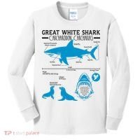 Great White Shark Carcharodon Carcharias Infographic Kids Long Sleeve Shirt thumb 0