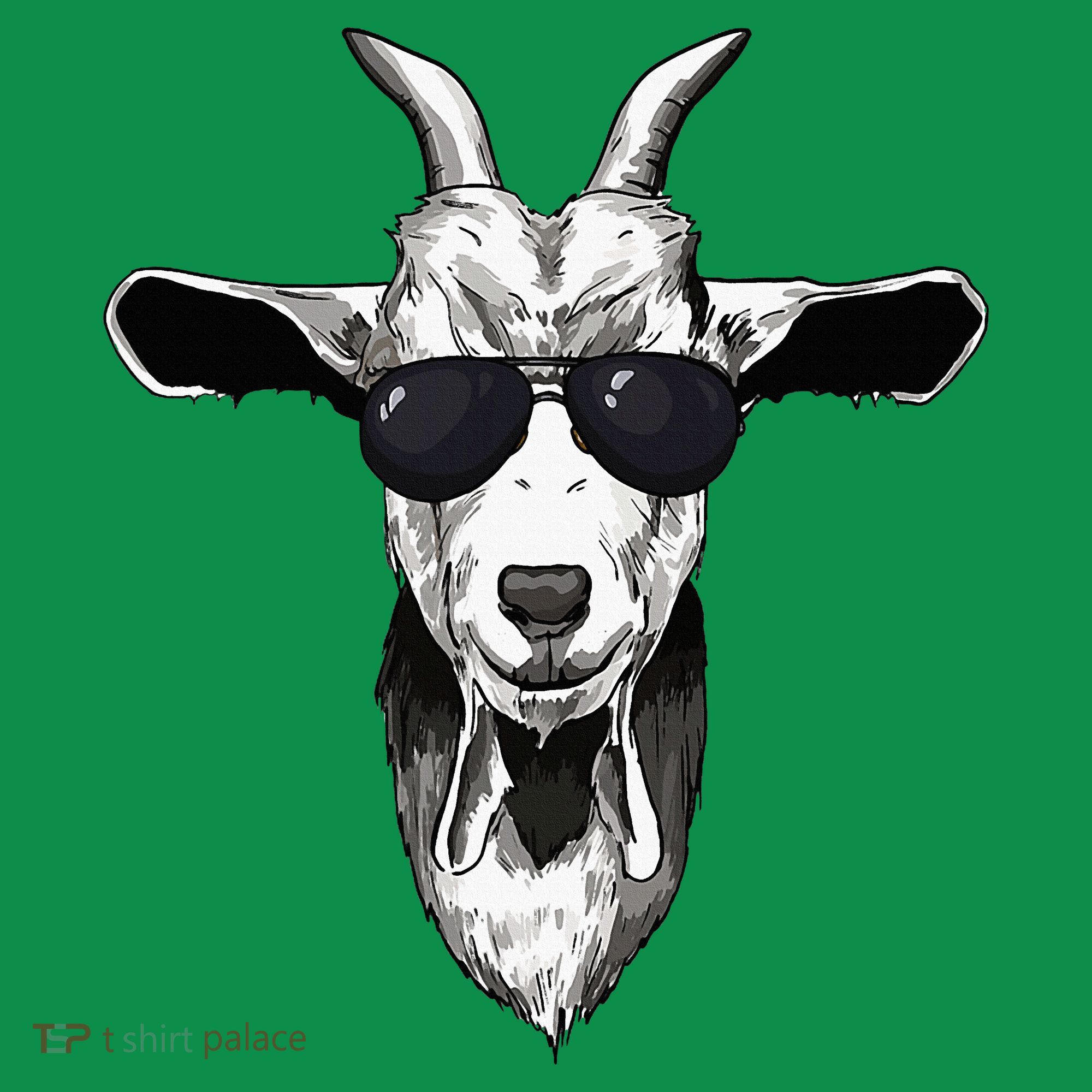 Goat With Sunglasses Button