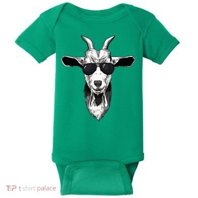 Goat With Sunglasses Baby Bodysuit