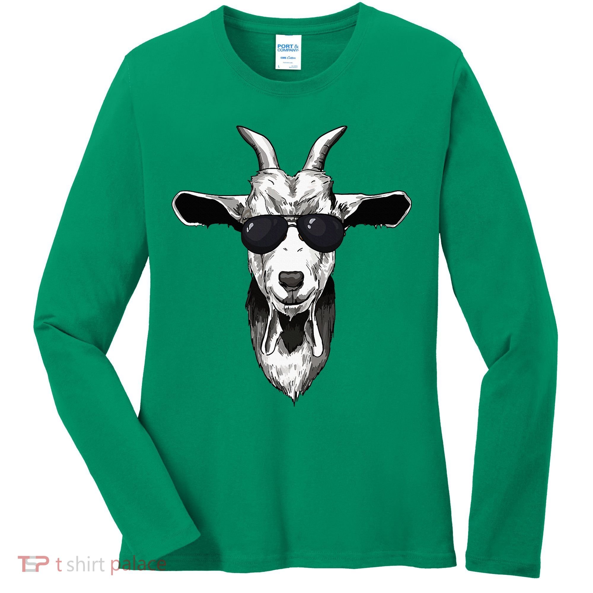 Goat With Sunglasses Women's Long Sleeve Shirt