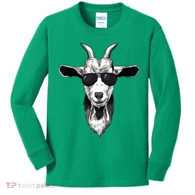 Goat With Sunglasses Kids Long Sleeve Shirt