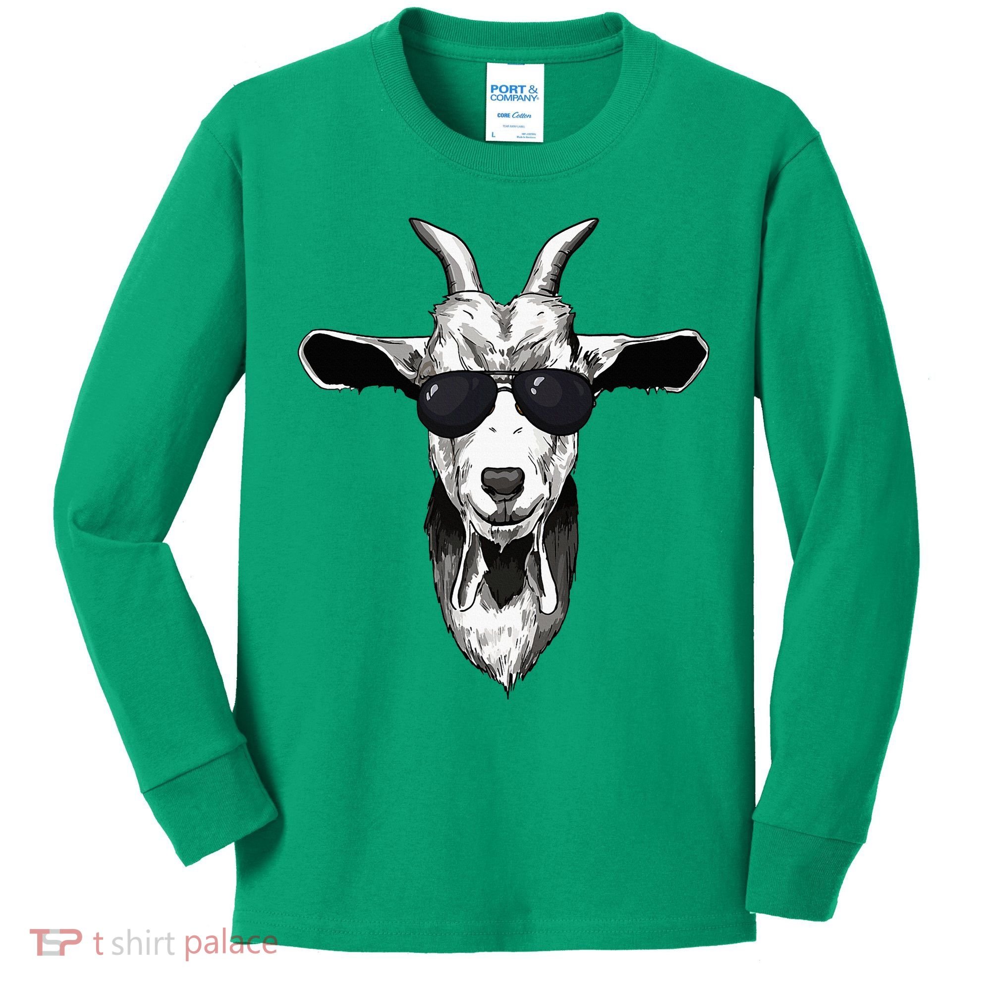 Goat With Sunglasses Kids Long Sleeve Shirt
