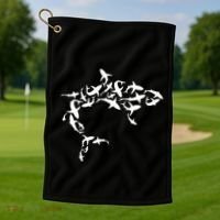 Great White Shark Lover Marine Biology Animal Science Golf Towel thumb 1