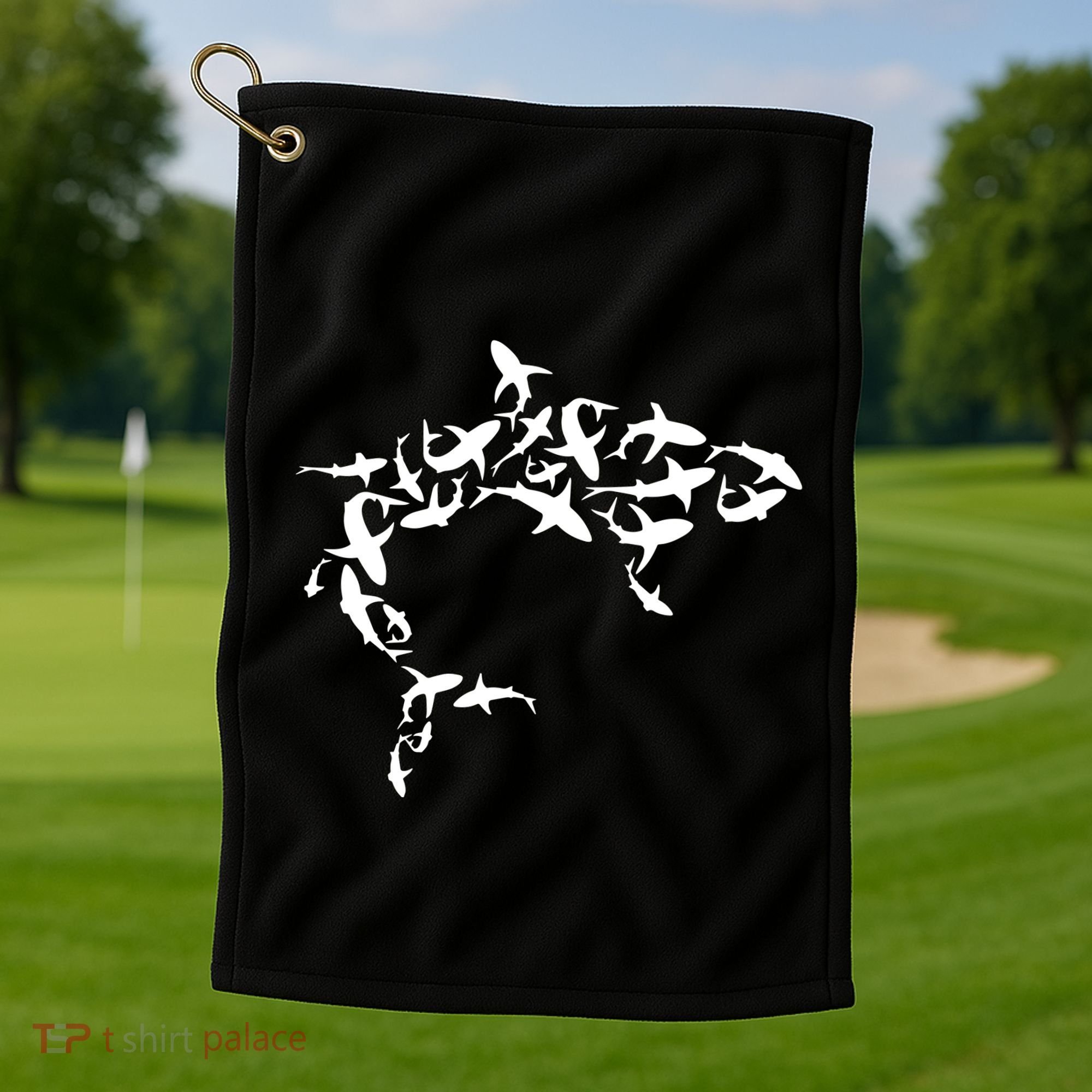 Great White Shark Lover Marine Biology Animal Science Golf Towel