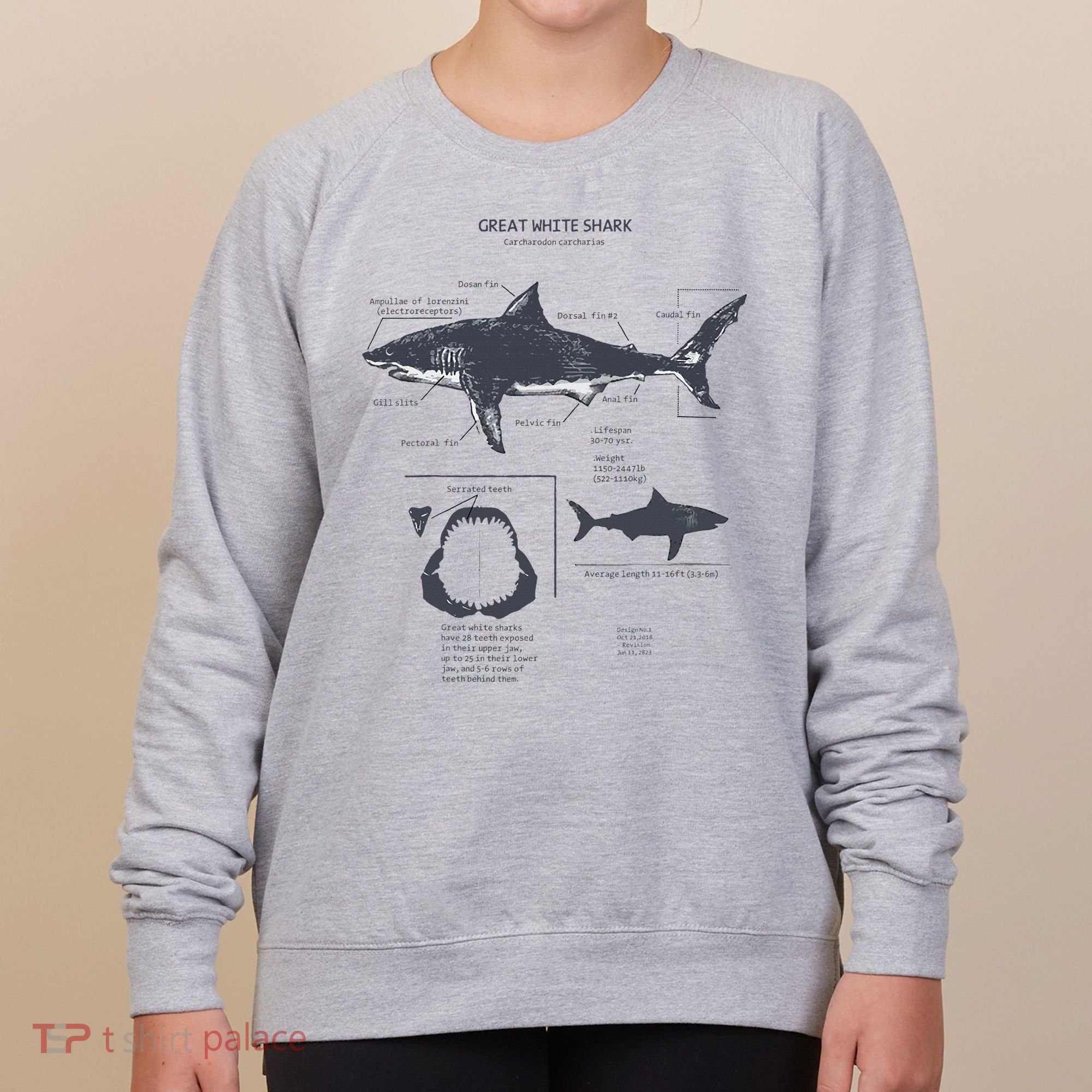 Great White Shark Anatomy Marine Biologist Women's Sweatshirt