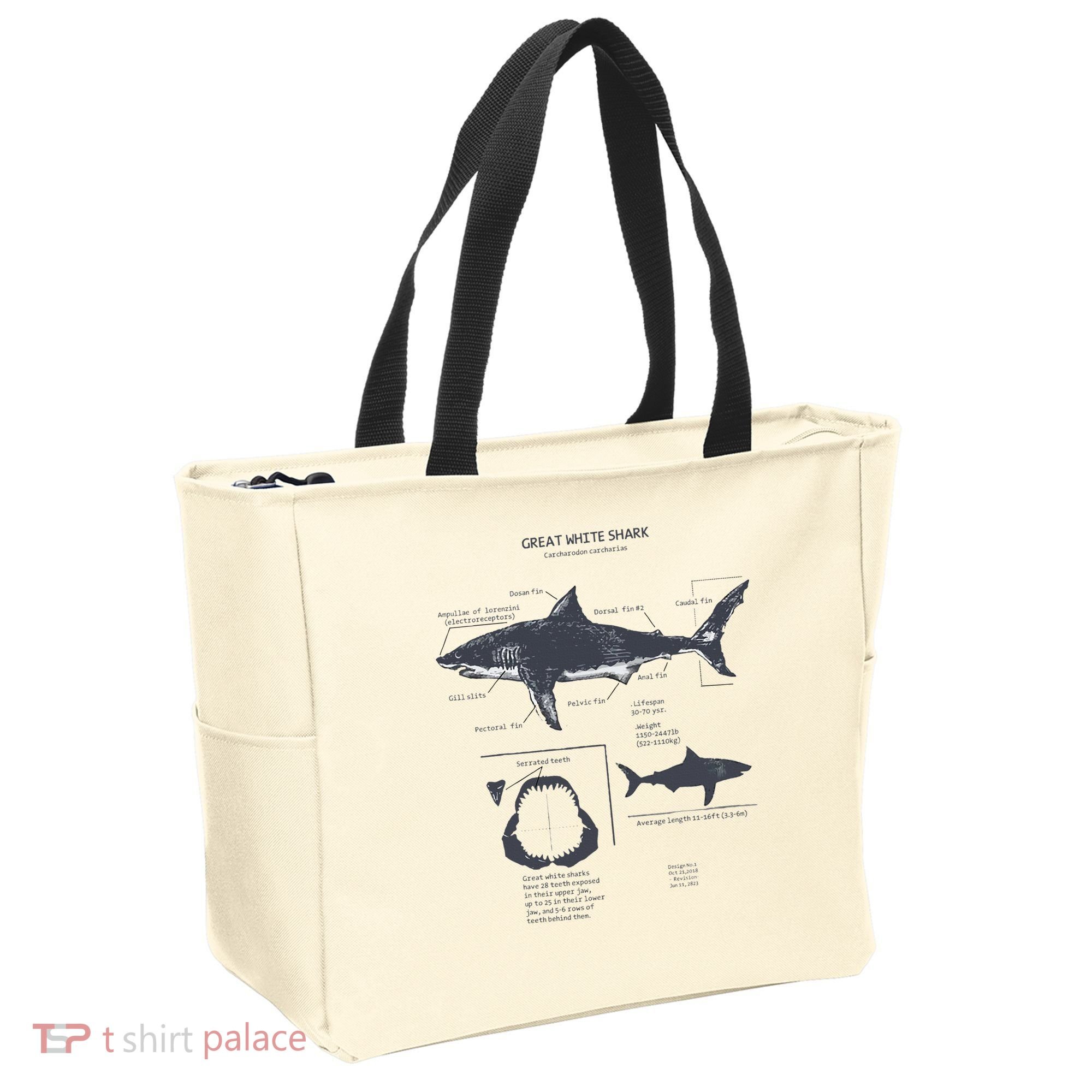 Great White Shark Anatomy Marine Biologist Tote Bag