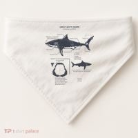 Great White Shark Anatomy Marine Biologist USA-Made Doggie Bandana thumb 0