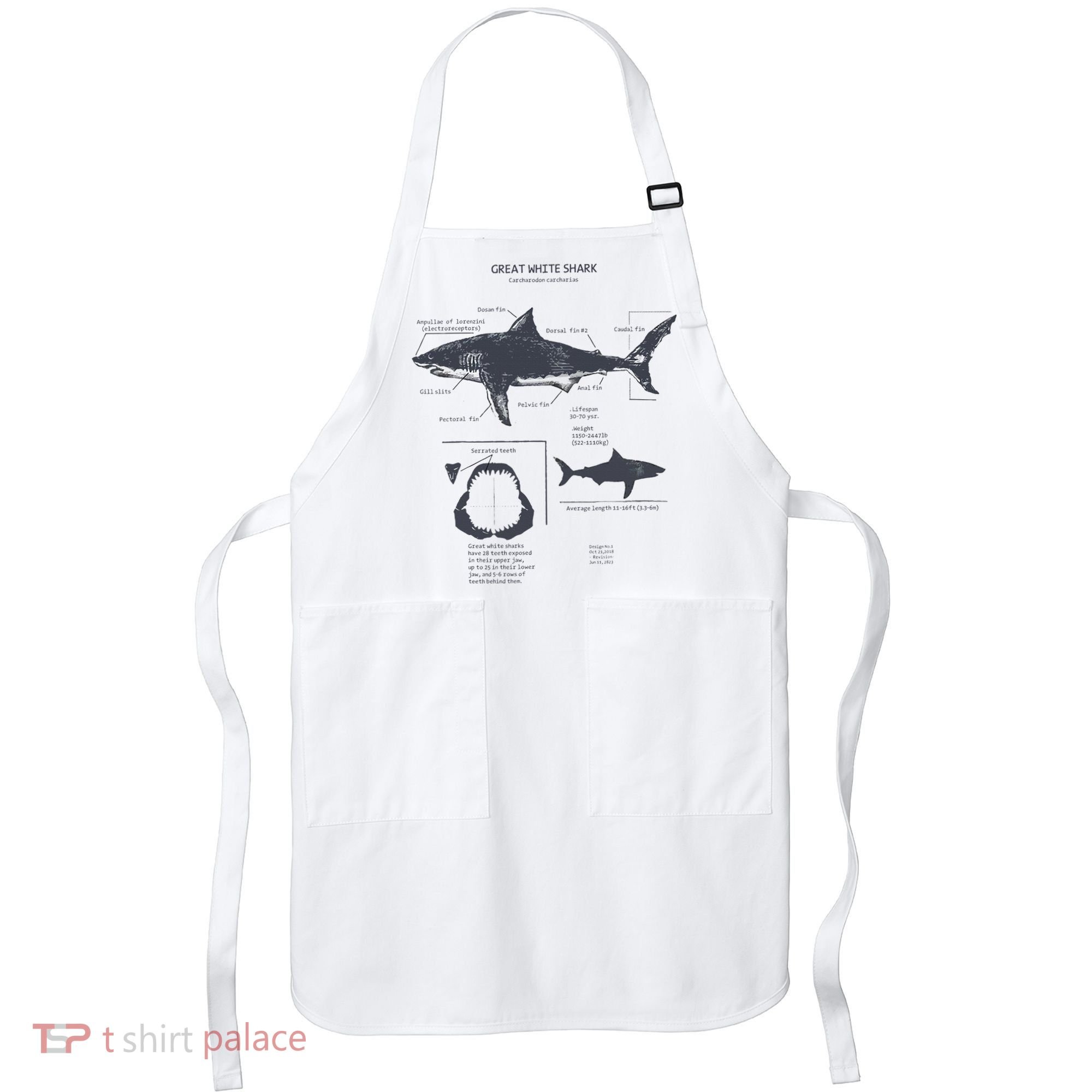 Great White Shark Anatomy Marine Biologist Apron